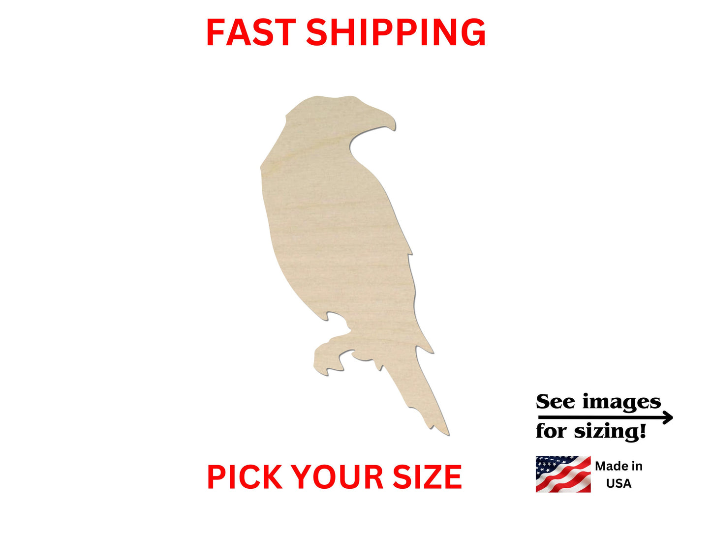 Wooden Raven Bird Shape | Bird DIY Cutout | Craft Supplies | Bulk Bird | Laser Cut | Crafting Birds Bulk | DIY Crafting Supply