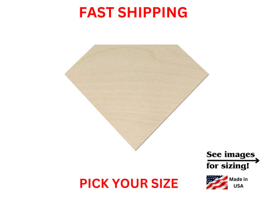 Unfinished Wooden Diamond Shape | Diamond Plate Blank Cutout | Craft Supplies | Bulk Wholesale