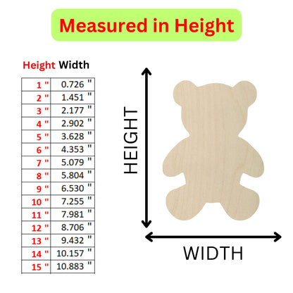 measurements of a wooden teddy bear