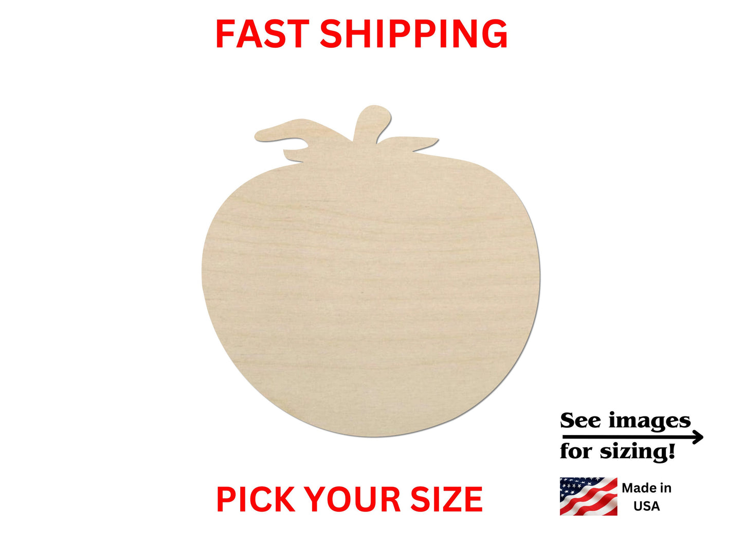 a wooden cutout of a large apple