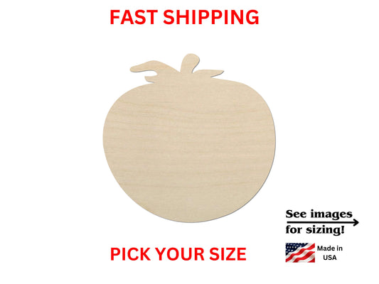 a wooden cutout of a large apple