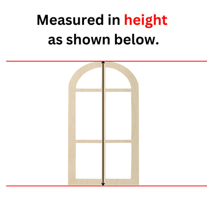 a picture of a window with a measure in height as shown below