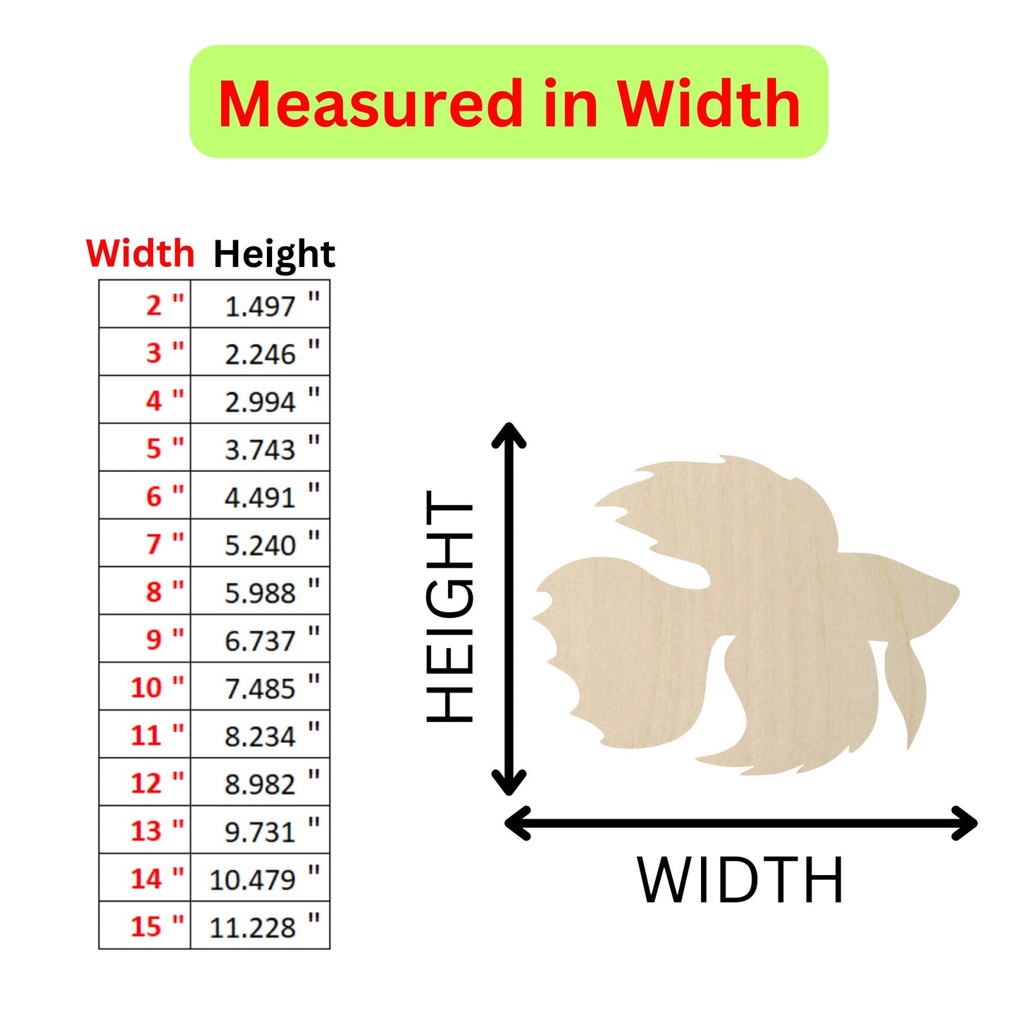 the height of a wooden sign with measurements