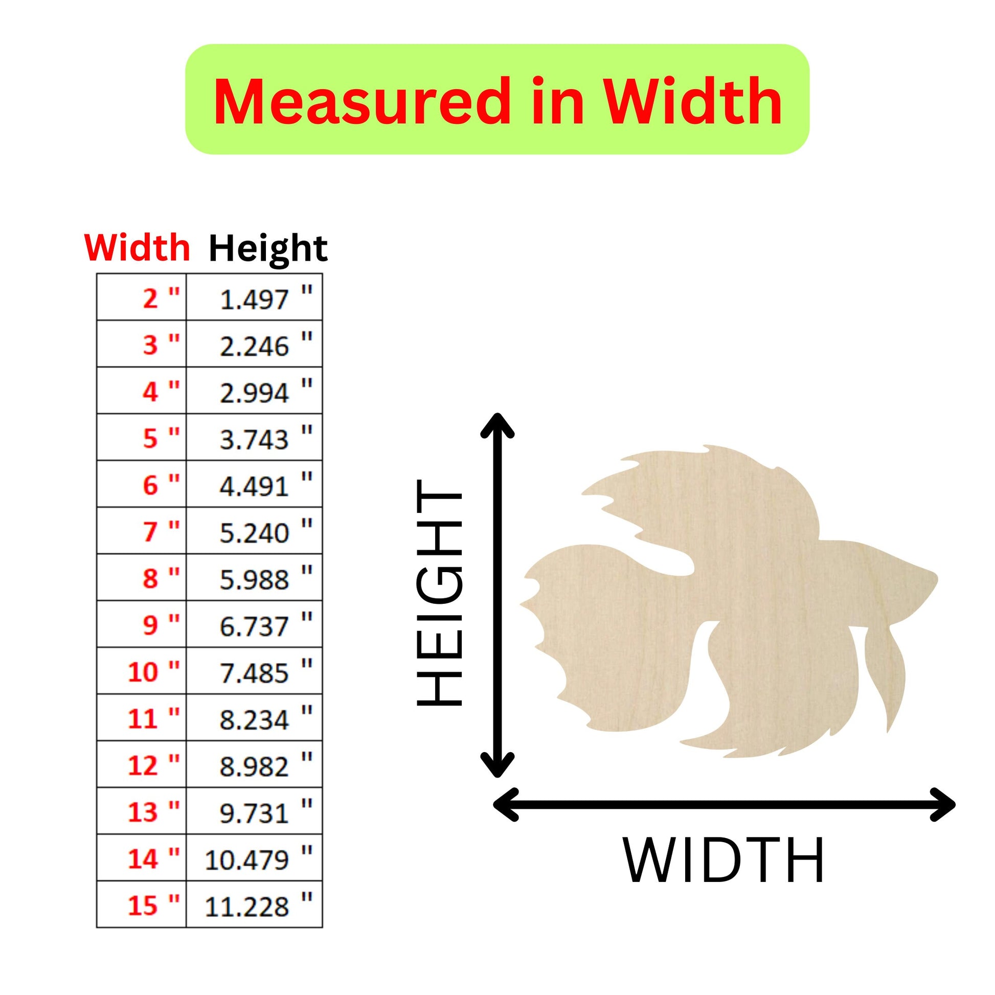 the height of a wooden sign with measurements