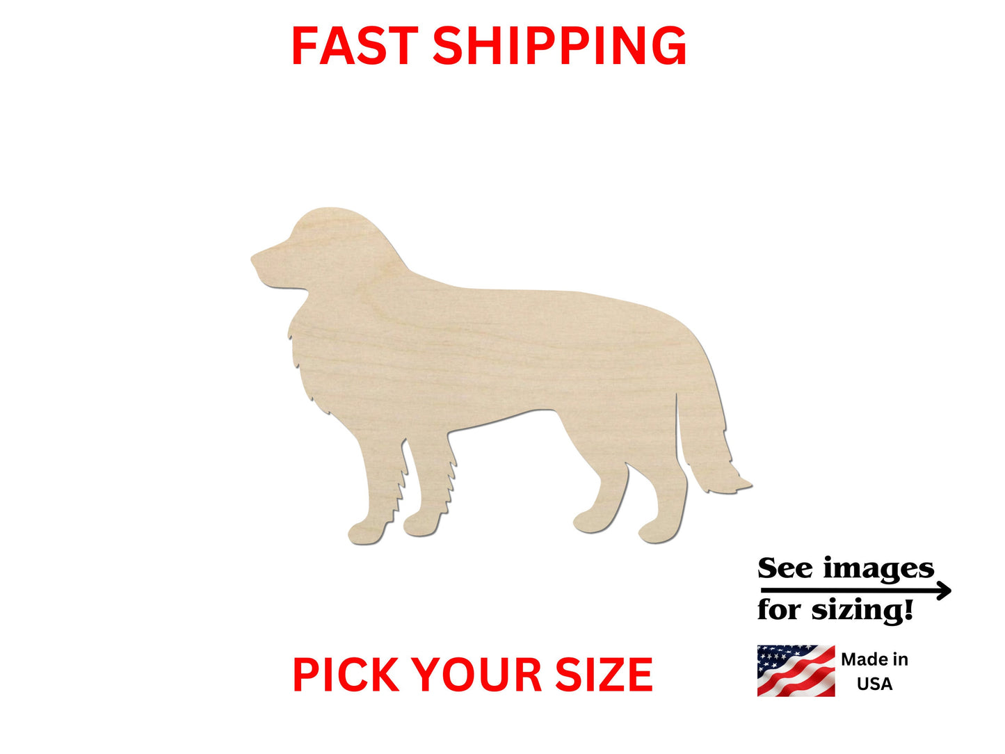 a wooden cutout of a dog on a white background