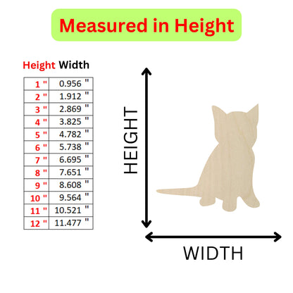 a wooden cutout of a cat with measurements