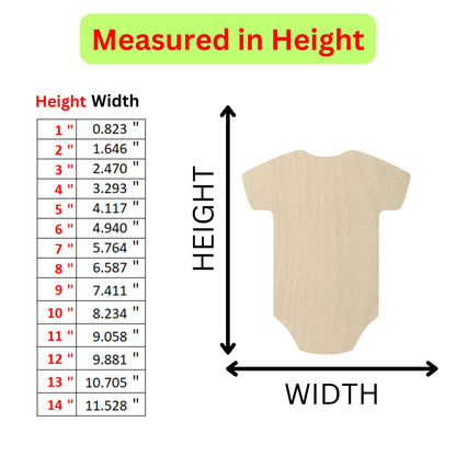 the measurements of a baby&#39;s bodysuit