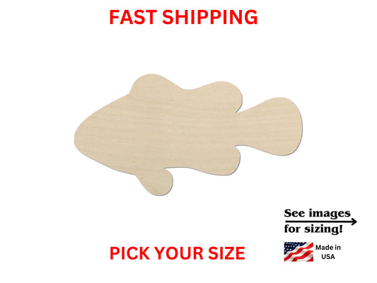 a fish shaped wooden cutout with the words fast shipping