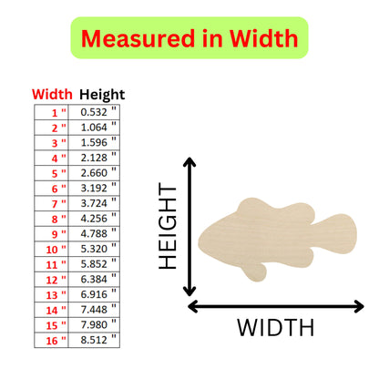 the height of a wooden fish with measurements