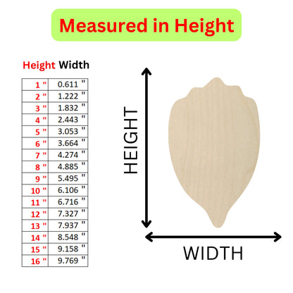 the height of a wooden heart with measurements