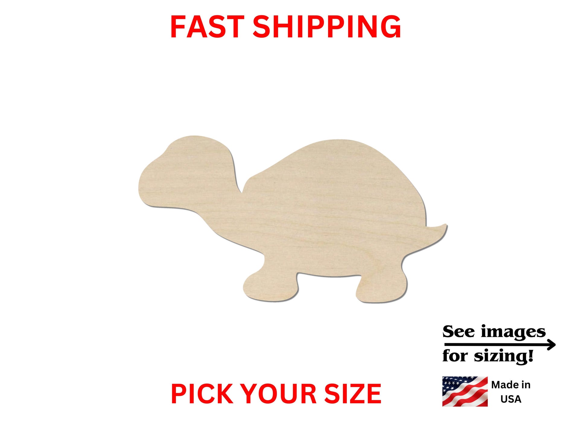 a wooden cutout of a turtle on a white background