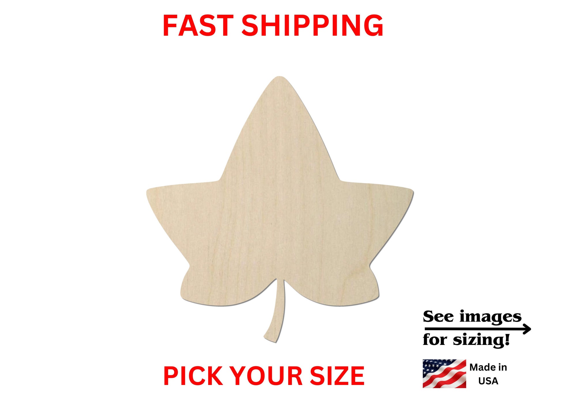 a wooden cutout of a leaf on a white background