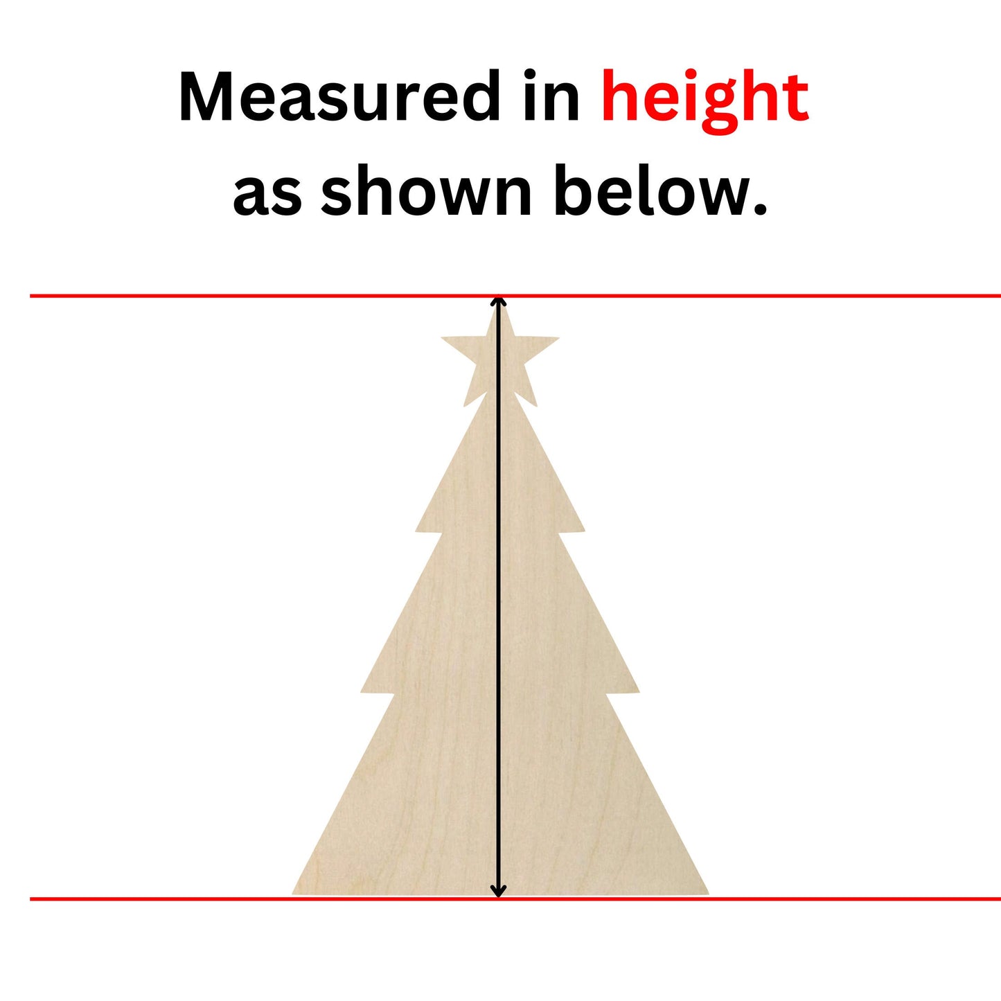 a picture of a wooden christmas tree with measurements