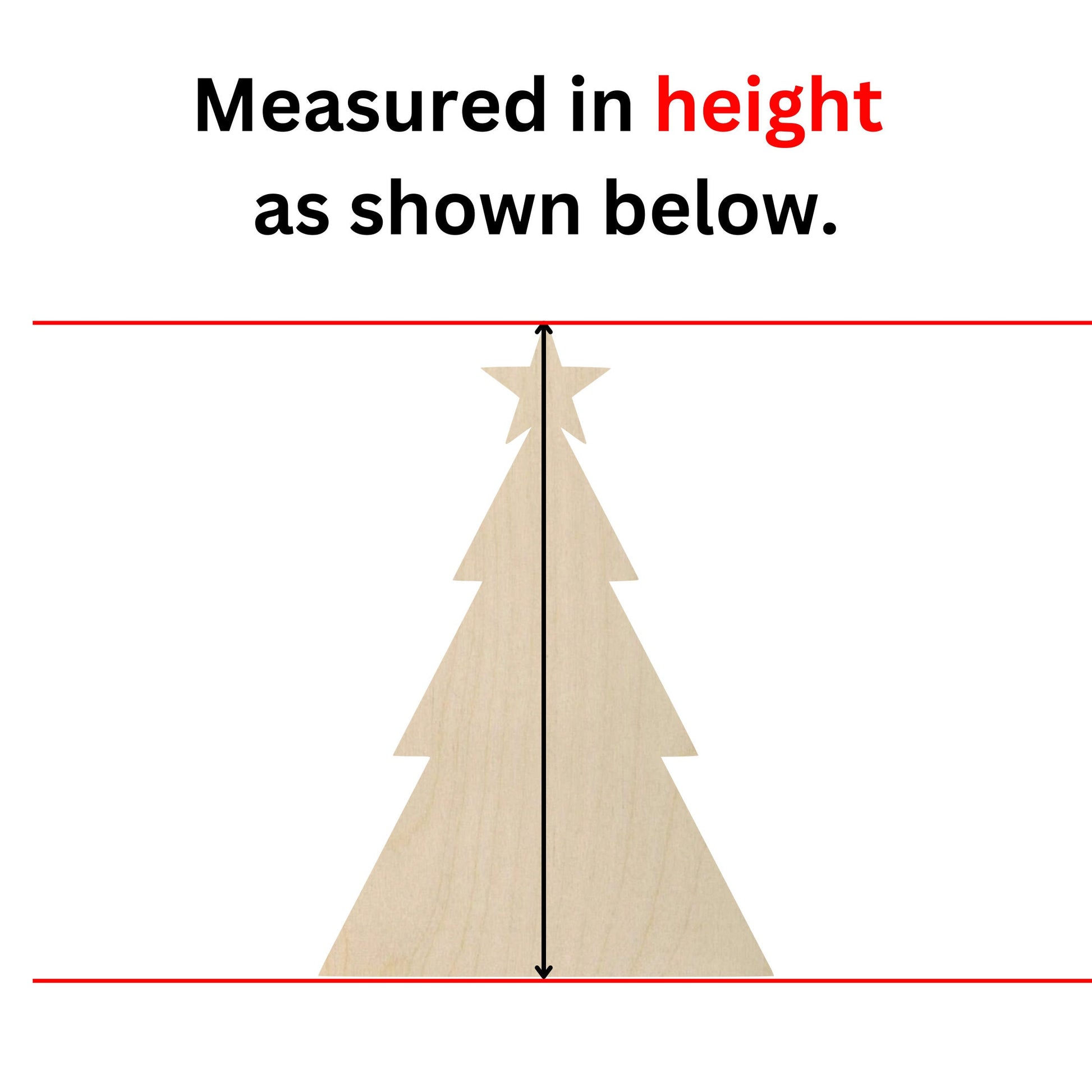 a picture of a wooden christmas tree with measurements