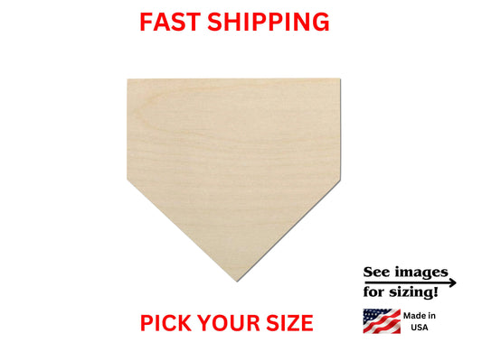 Unfinished Wooden Home Plate Shape | Sports Baseball Softball | MLB High School Sports Outdoors