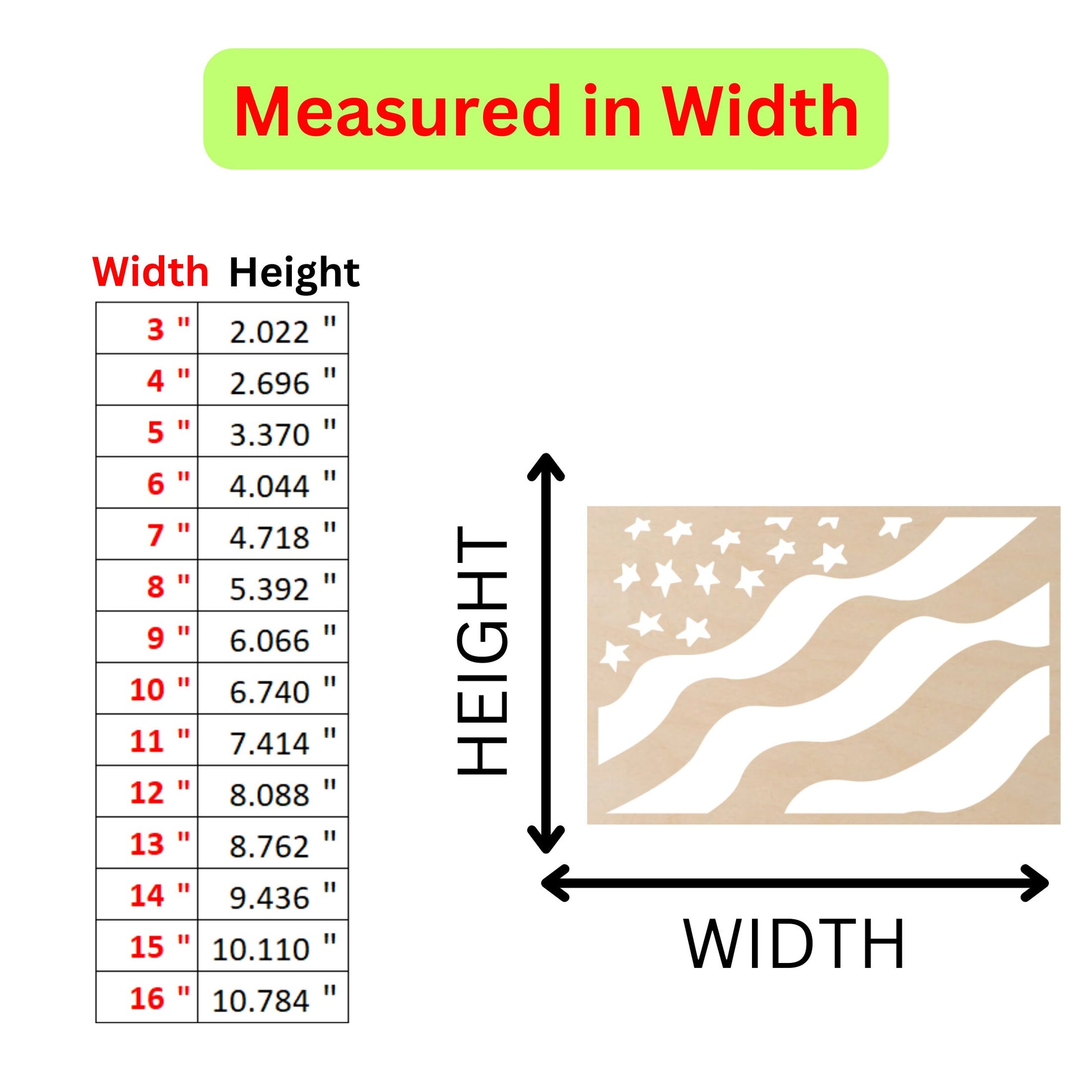 the measurements of the width of a flag