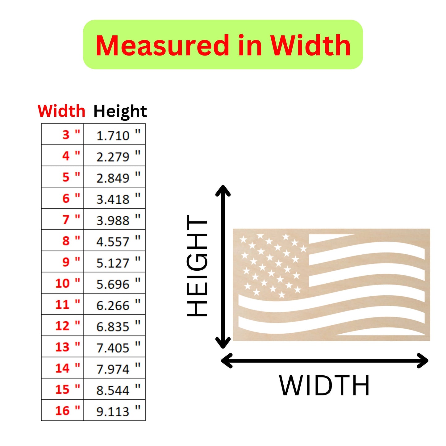 the height of a flag with measurements