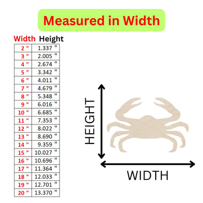 the height of a crab with measurements