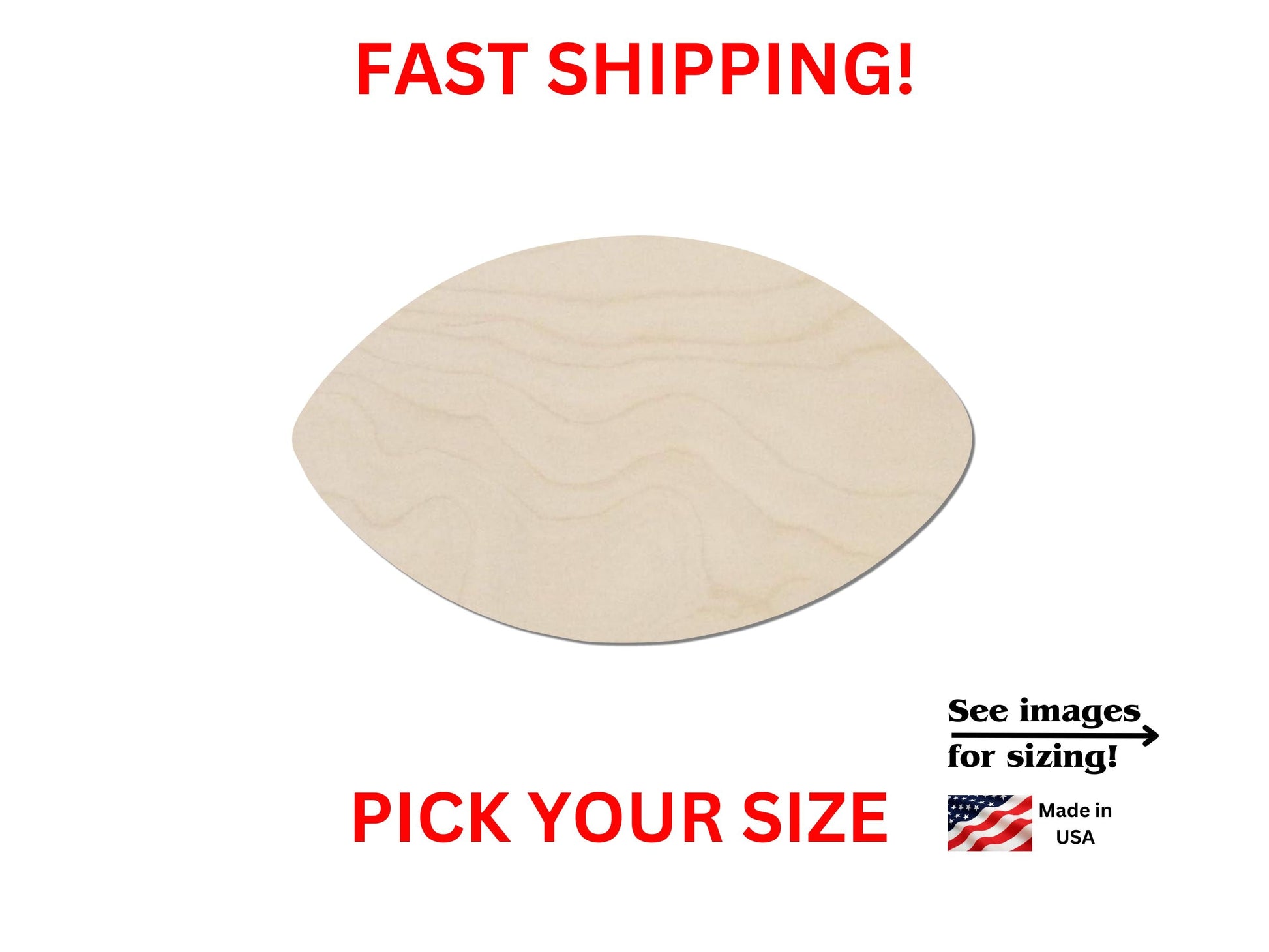 a picture of a piece of wood with the words fast shipping on it