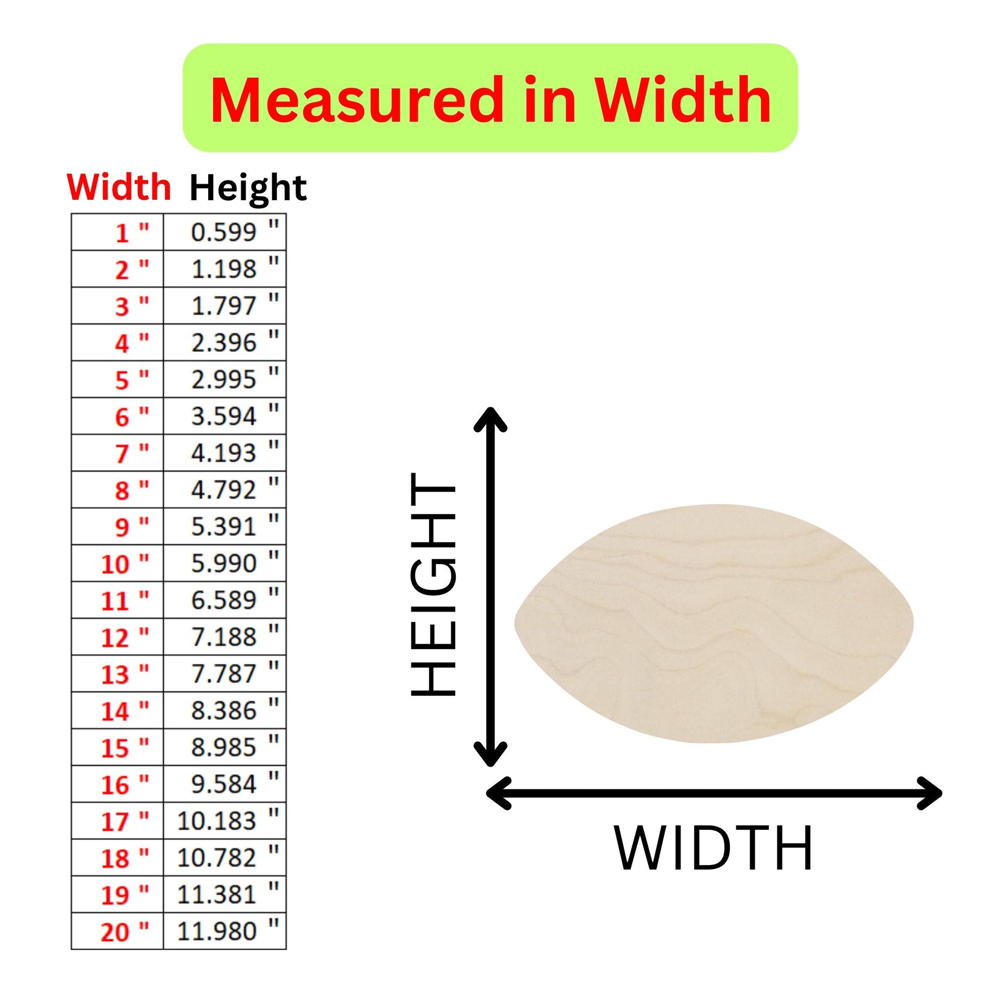 the height of a wooden board with measurements