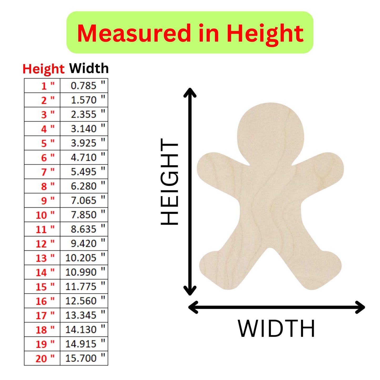 the height of a wooden toy with measurements