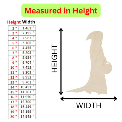 a height chart for the height of a bird