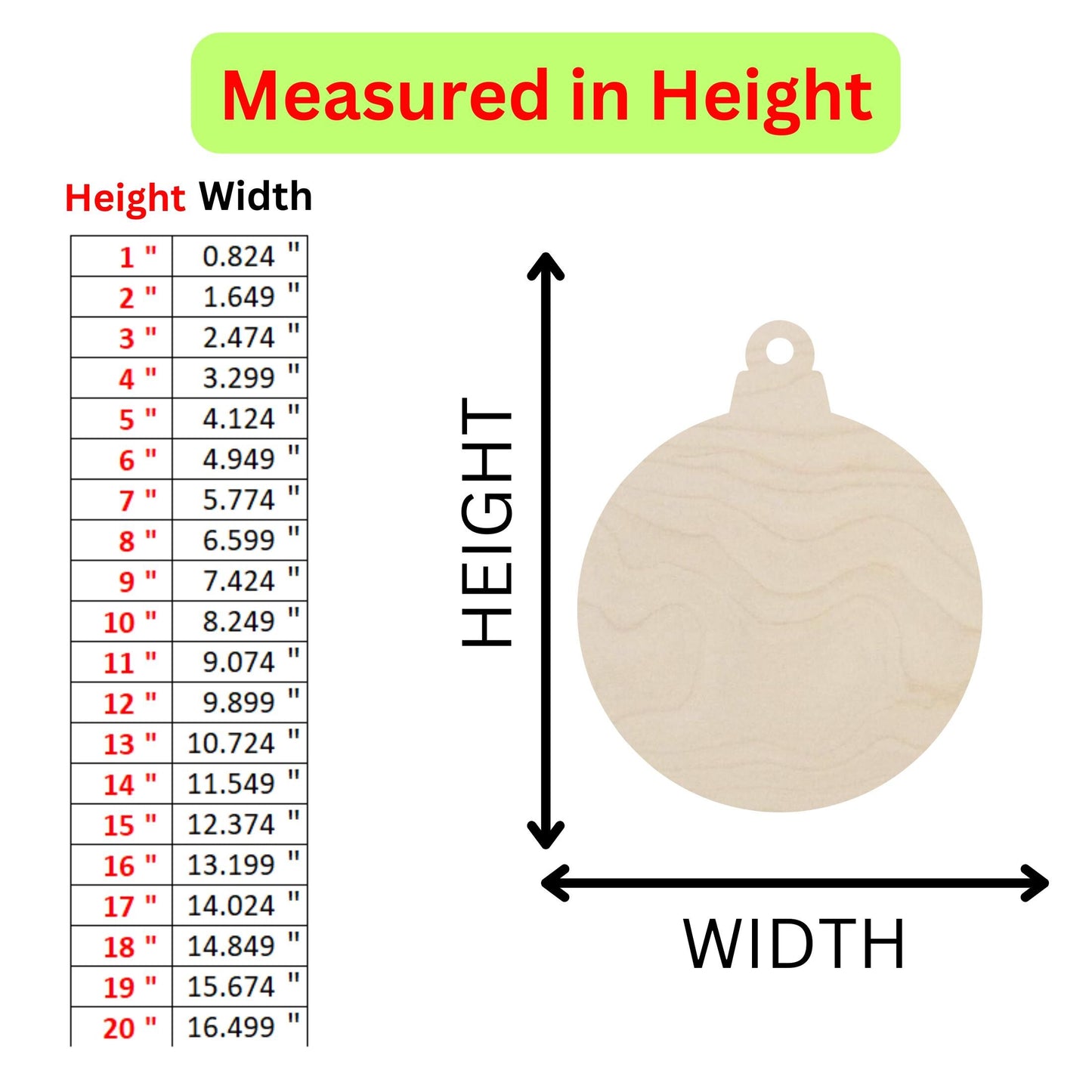 a wooden ornament with measurements and measurements