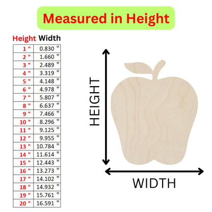 the height of a wooden apple with measurements