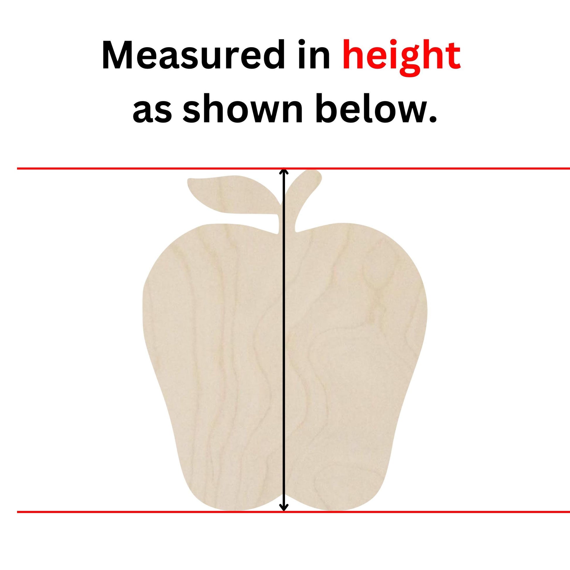 a picture of a wooden apple with measurements