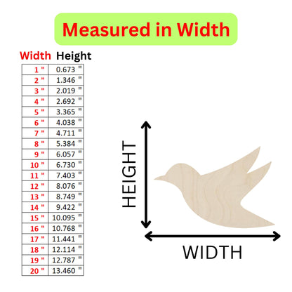 the height of a wooden bird with measurements