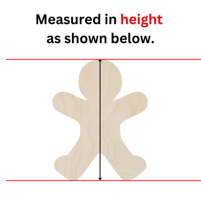 a wooden cut out of a man with a height line