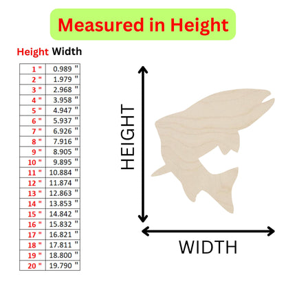 a height chart for a wooden shark