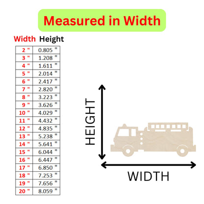 a height chart for a fire truck