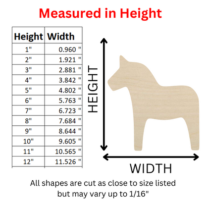 Wooden Dala Horse Cutout Shape