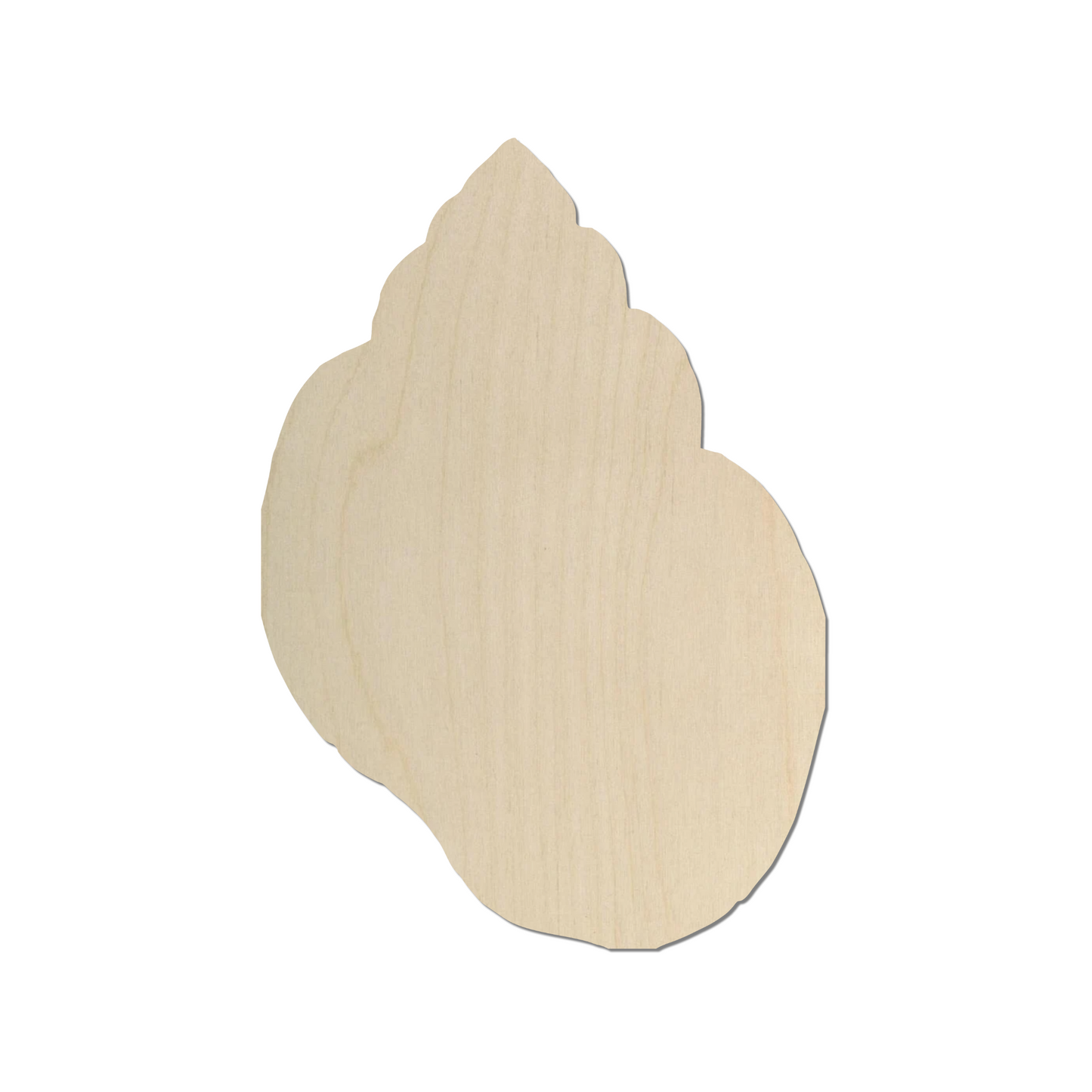 a wooden cutout of a leaf on a white background