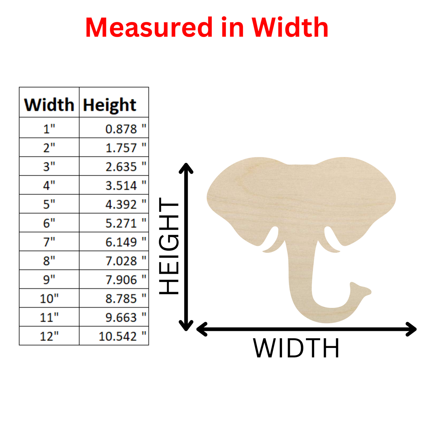 Wooden Elephant Head Shape Cutout