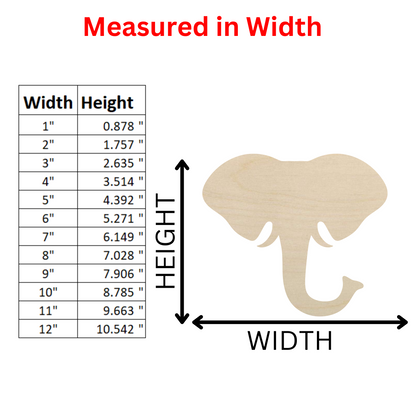 Wooden Elephant Head Shape Cutout