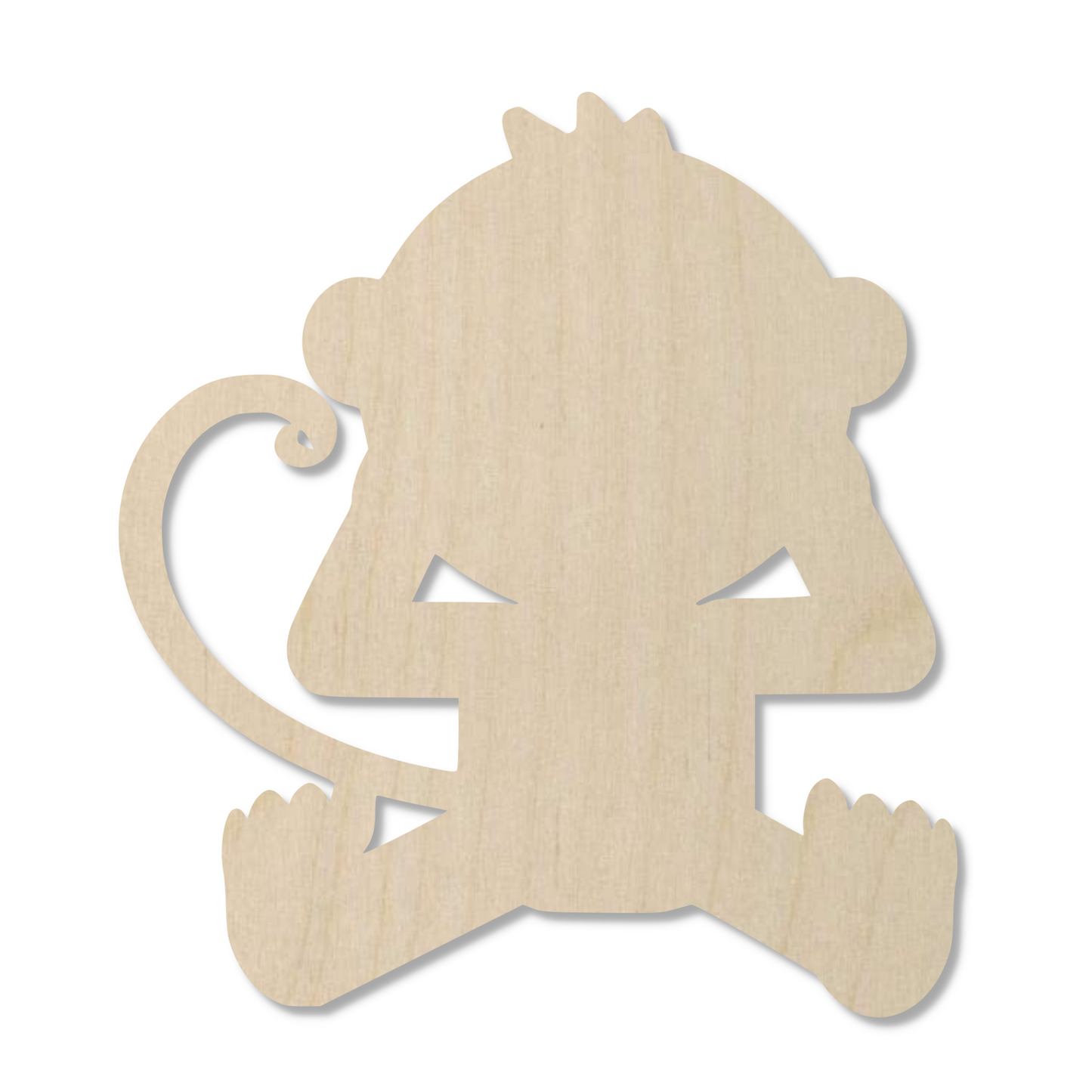 Wooden Playful Monkey Shape  - DIY Craft