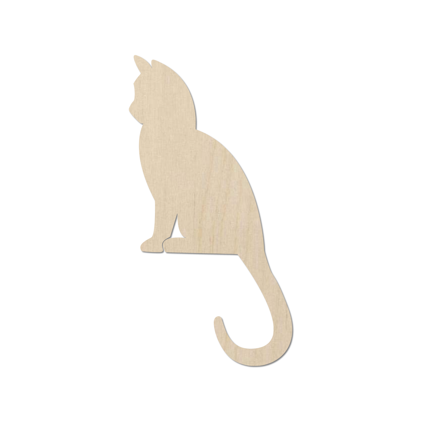 Wooden Sitting Cat Shape  - DIY Craft