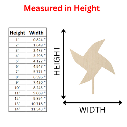 measurements of the height of a wooden bird