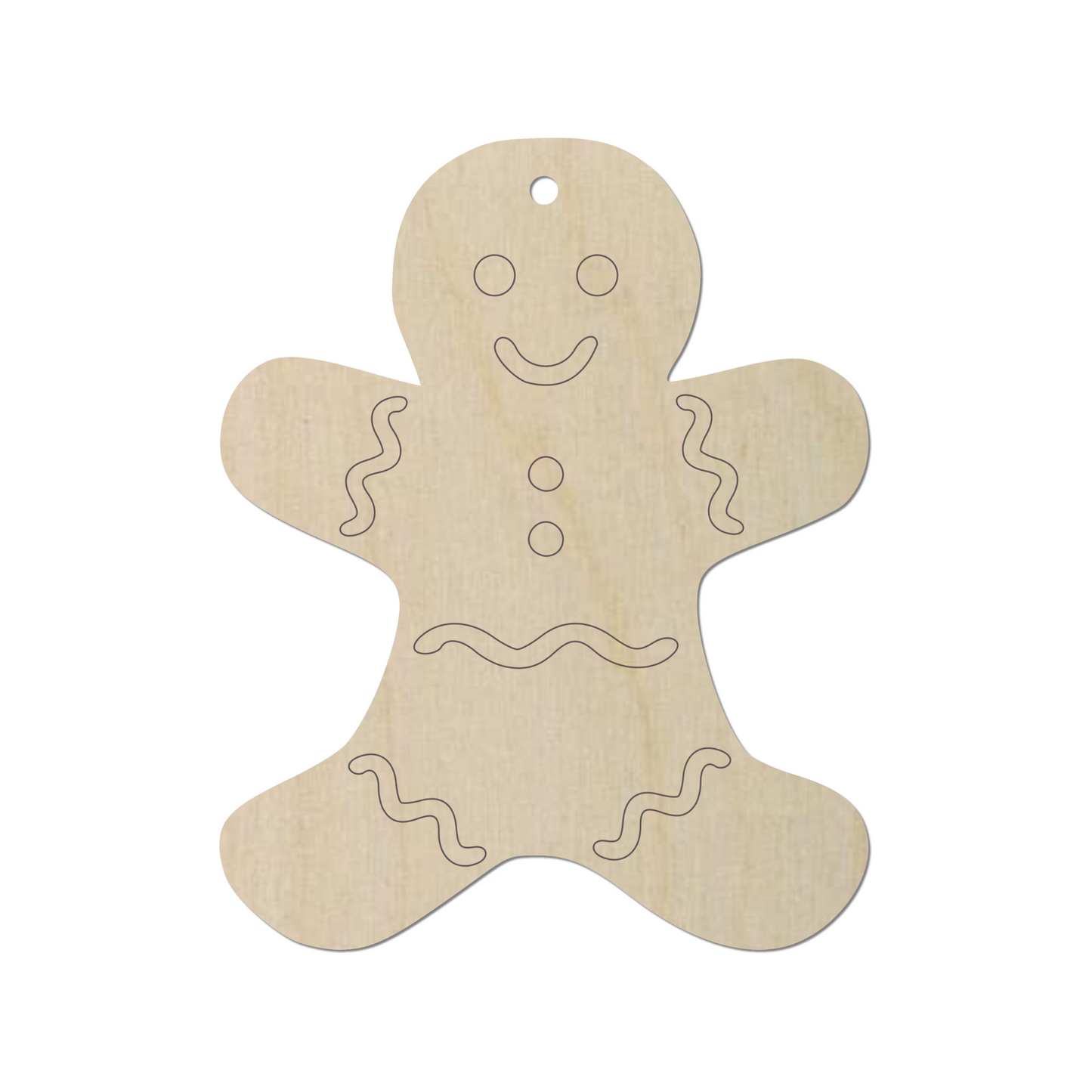 Wooden Gingerbread Man Ornament Shape- DIY Craft