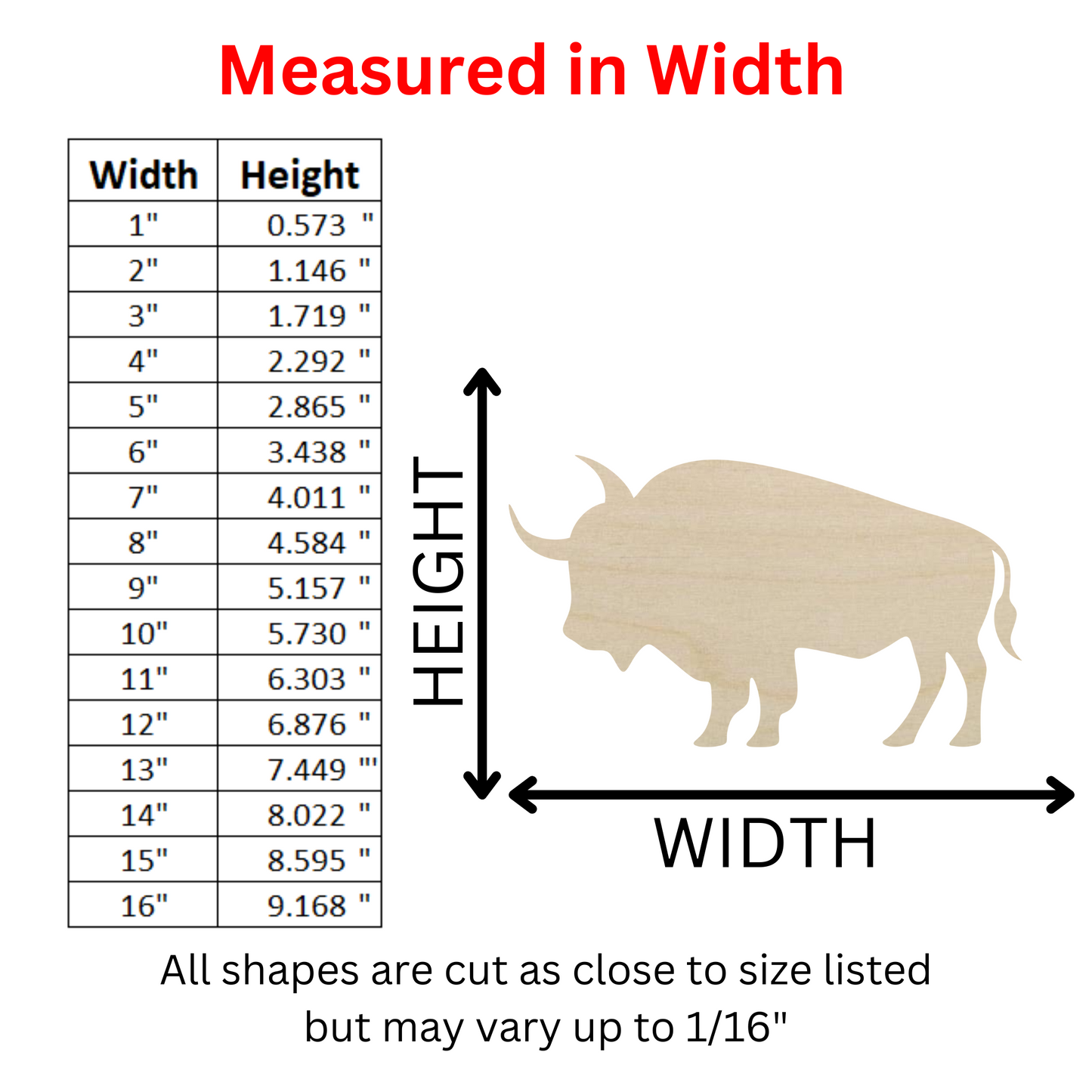 Wooden Buffalo Shape - DIY Craft Cutout