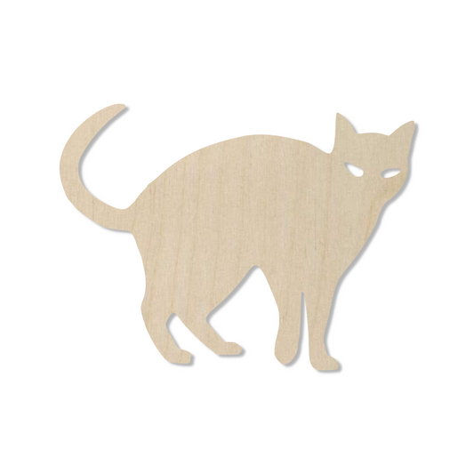 Wooden Scary Cat Shape - DIY Craft Cutout