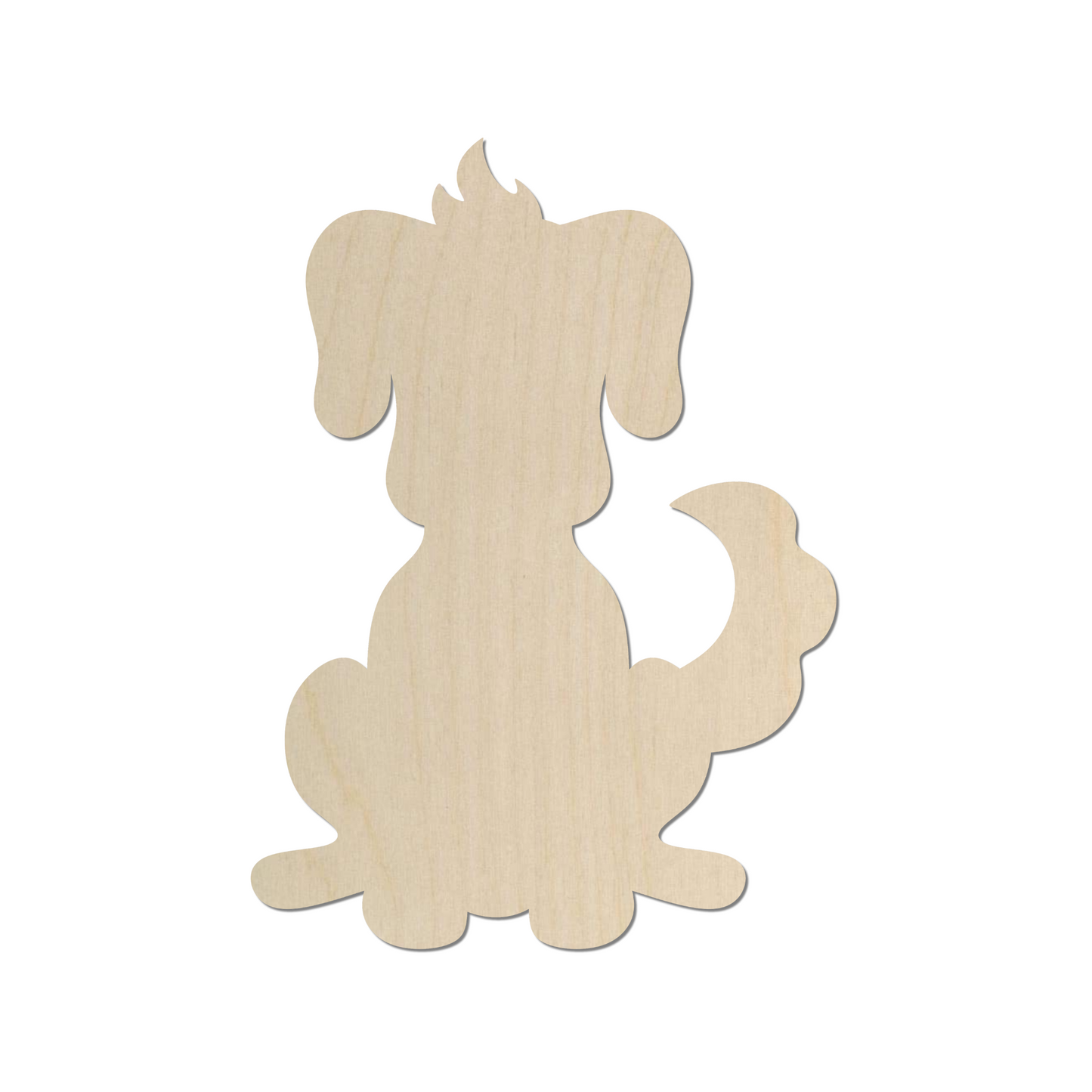 Wooden Cartoon Dog Shape  - DIY Craft