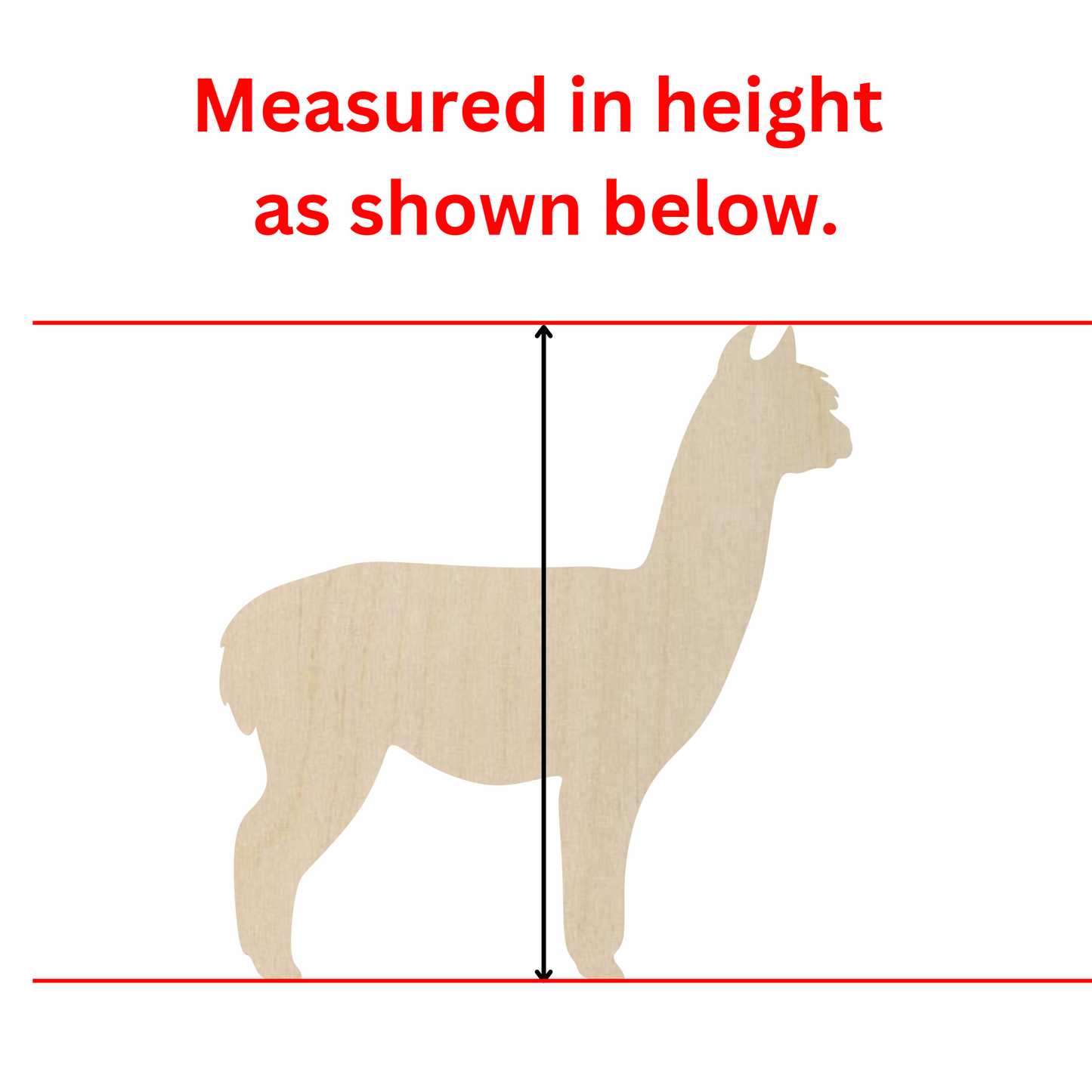 Wooden Alpaca Shape Cutout