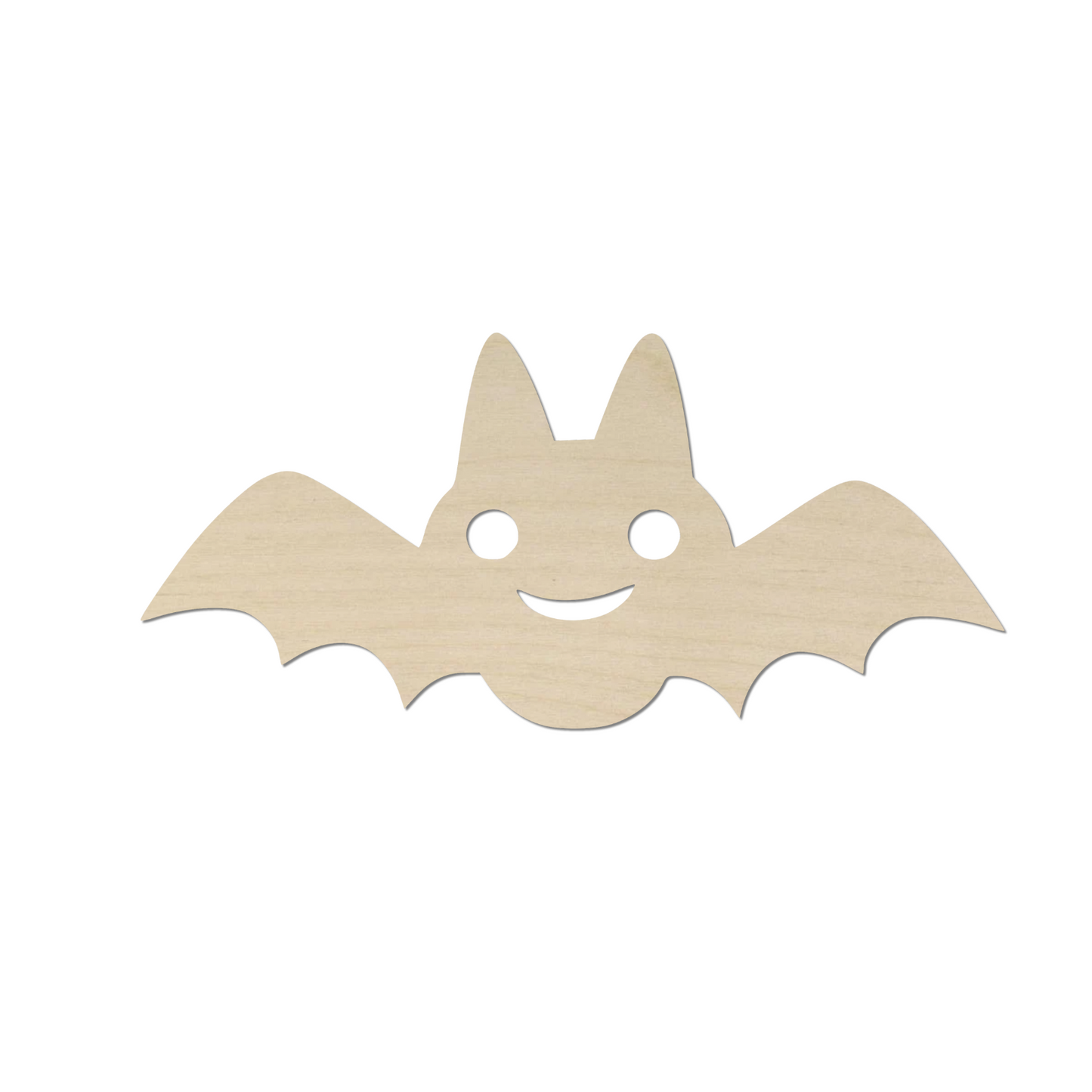 a wooden cutout of a bat