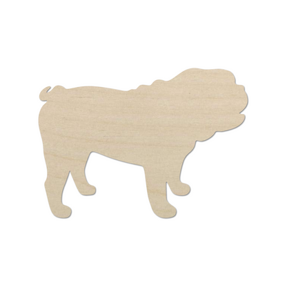 Wooden Bulldog Shape  - DIY Craft