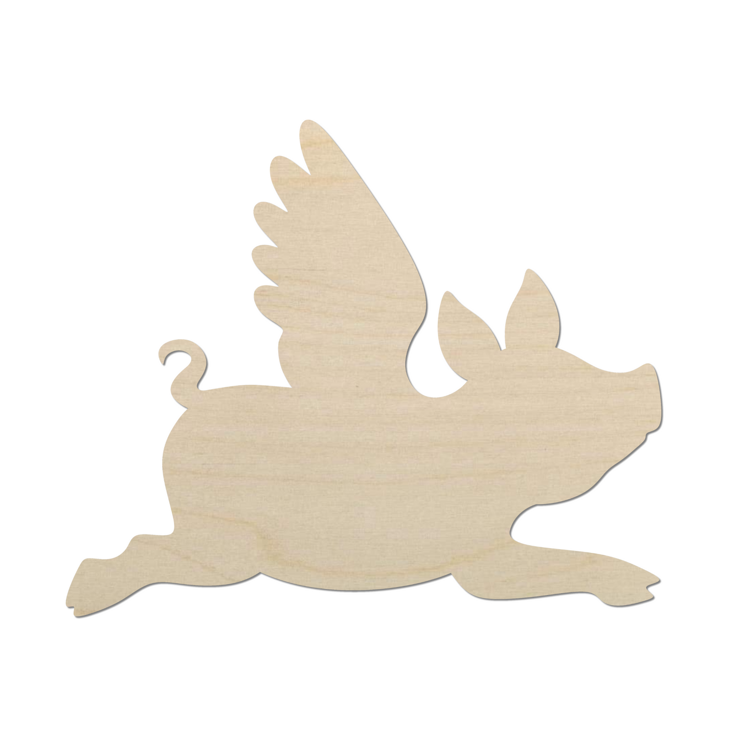 Wooden Flying Pig Shape  - DIY Craft