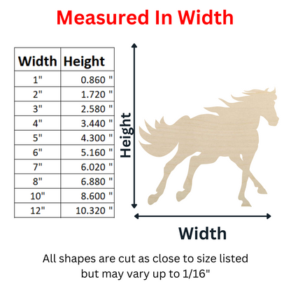 the measurements of a wooden horse