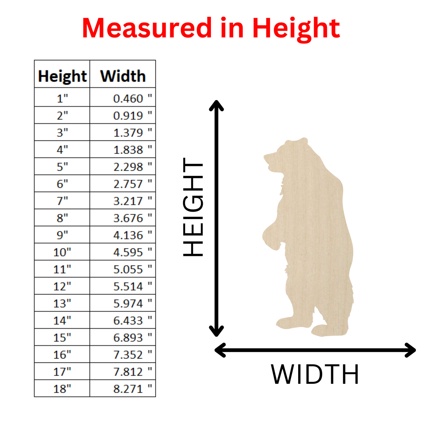 Wooden Standing Bear Shape- DIY Craft